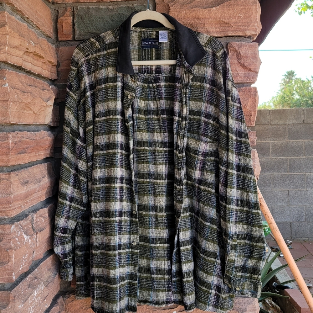 private club 3X button down flannel